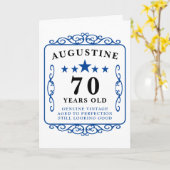 70e verjaardag Blauwe  Manly Elegant Card Kaart (Gele Bloem)