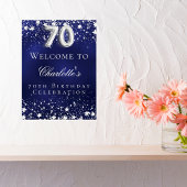 70e verjaardag blauwe zilveren sterren welkomstfee poster