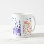 70e verjaardag bloemen houden van elegante moderne koffiemok (Voorkant rechts)