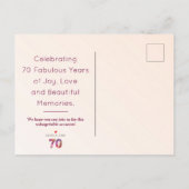 70e verjaardag Bloemen Modern 70 jaar feest Aankondigingskaart (Achterkant)