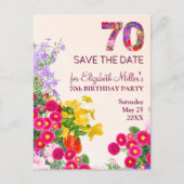 70e verjaardag Bloemen Modern 70 jaar feest Aankondigingskaart (Voorkant)