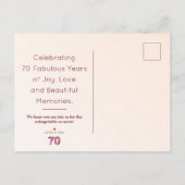 70e verjaardag Bloemen Modern 70 jaar feest Aankondigingskaart (Achterkant)