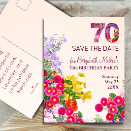70e verjaardag Bloemen Modern 70 jaar feest Aankondigingskaart