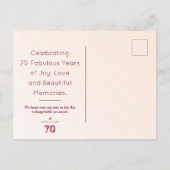 70e verjaardag Bloemen Modern 70 jaar feest Aankondigingskaart (Achterkant)