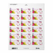 70e verjaardag bloemenmoderne retour adreslabels etiket (Full Sheet)