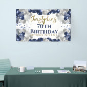 70e verjaardag Blue Balloons Party Welkom Spandoek (Beurs)