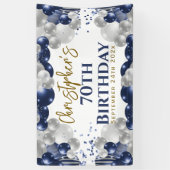 70e verjaardag Blue Balloons Party Welkom Spandoek (Verticaal)