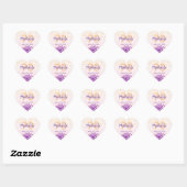 70e verjaardag blush violet floral name hart sticker (Vel)