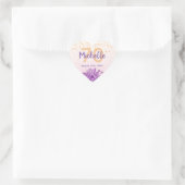 70e verjaardag blush violet floral name hart sticker (Tas)