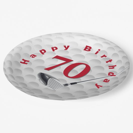70e verjaardag Bord Golfbalpapier (Gekanteld)