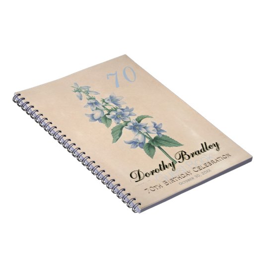 70e verjaardag Botanische Campanula Guest Book Notitieboek (Rechterzijde)