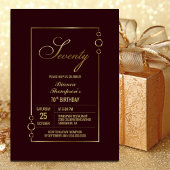 70e verjaardag Bourgogne met Gold Lijst Party Kaart