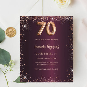 70e verjaardag Bourgondië gouden uitnodiging