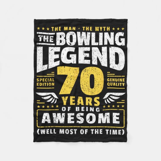 70e verjaardag Bowling 70 jaar oude Bowler Fleece Deken (Voorkant)