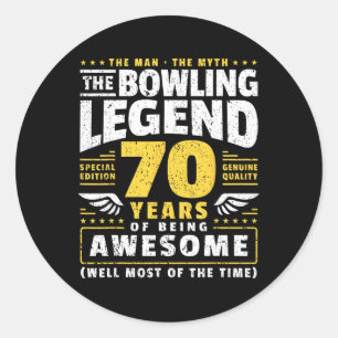 70e verjaardag Bowling 70 jaar oude Bowler Ronde Sticker