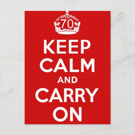 70e verjaardag briefkaart (Voorkant)