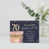 70e verjaardag Briefkaart Glitter Cake Surprise Pa (Staand voorkant)