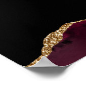 70e verjaardag Burgundy Gold Agate Welkom Poster (Hoek)