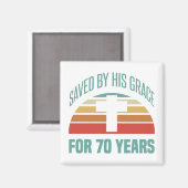 70e verjaardag cadeau voor christenen magneet (Voorkant / Achterkant)