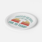 70e verjaardag cadeau voor christenen papieren bordje (Gekanteld)