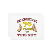 70e verjaardag cadeau voor hem kaart (Voorkant / Achterkant in situ)