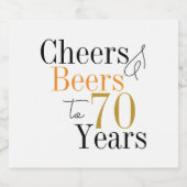 70e verjaardag Cheers and Beers Minimal Party Bier Etiket (Enkel label)