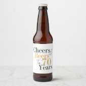 70e verjaardag Cheers and Beers Minimal Party Bier Etiket (Voorkant)
