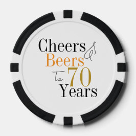 70e verjaardag Cheers and Beers Minimal Party Poker Chips