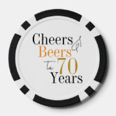 70e verjaardag Cheers and Beers Minimal Party Poker Chips (Achterkant)