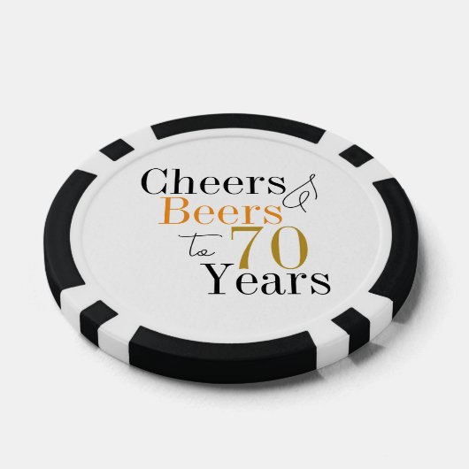 70e verjaardag Cheers and Beers Minimal Party Poker Chips (Enkel)