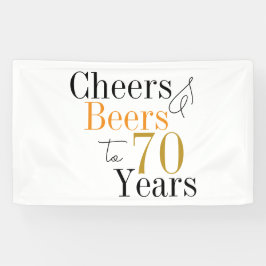 70e verjaardag Cheers and Beers Minimal Party Spandoek