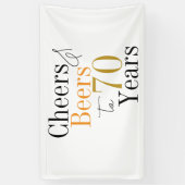 70e verjaardag Cheers and Beers Minimal Party Spandoek (Verticaal)