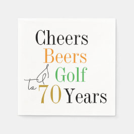 70e verjaardag Cheers en bieren Golf Minimal Servet