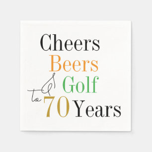 70e verjaardag Cheers en bieren Golf Minimal Servet