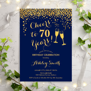 70e verjaardag - Cheers tot 70 jaar goudmarine Kaart