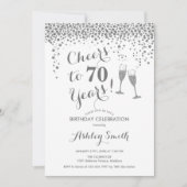 70e verjaardag - Cheers tot 70 jaar zilverwit Kaart (Voorkant)