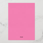 70e verjaardag Chic Roze & Gouden Uitnodiging (Achterkant)