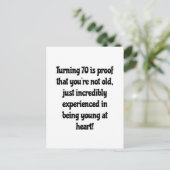70e verjaardag citaten briefkaart (Staand voorkant)