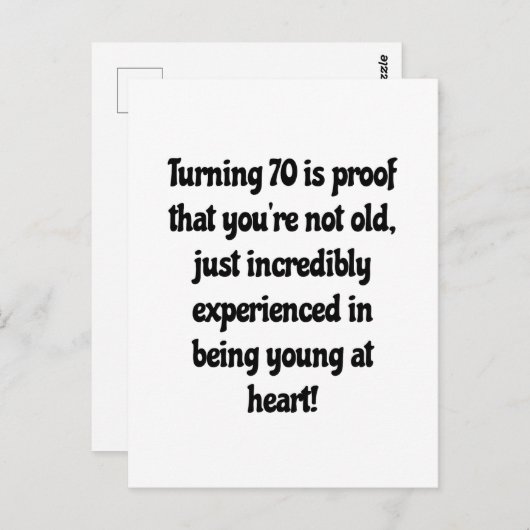 70e verjaardag citaten briefkaart (Voorkant / Achterkant)