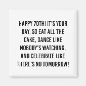 70e verjaardag citaten magneet (Voorkant)