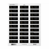70e verjaardag Classy Black Solid Gold-tekstadres Etiket (Full Sheet)