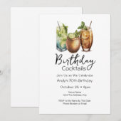 70e verjaardag Cocktails Casual uitnodiging (Voorkant / Achterkant)