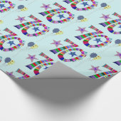 70e verjaardag Colorful Lettering & ballon Cadeaupapier (Hoek)