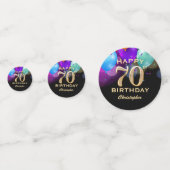 70e verjaardag Confetti voor zwarte en gouden fees (Achterkanten)