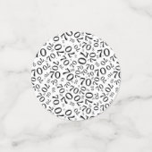 70e verjaardag Cool Number Pattern Zwart-wit Confetti (Kleine voorkant)