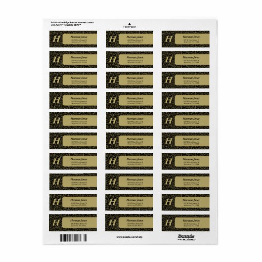 70e verjaardag Cool Nummer Patroon Goud en Zwart Etiket (Full Sheet)