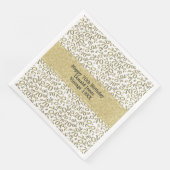 70e verjaardag Cool nummer Patroon Goud/Wit Servet (Hoek)