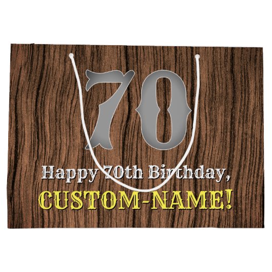 70e verjaardag: Country Westerne geïnspireerde loo Groot Cadeauzakje (Achterkant)