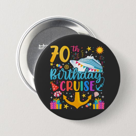 70e verjaardag Cruise B-Day Party Ronde Ronde Button 7,6 Cm (Voorkant /achterkant)