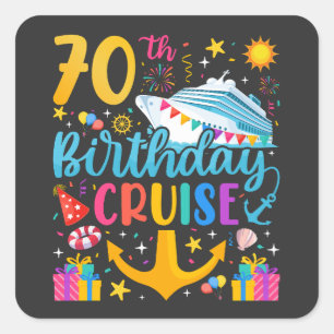 70e verjaardag Cruise B-Day Party Vierkante Sticker